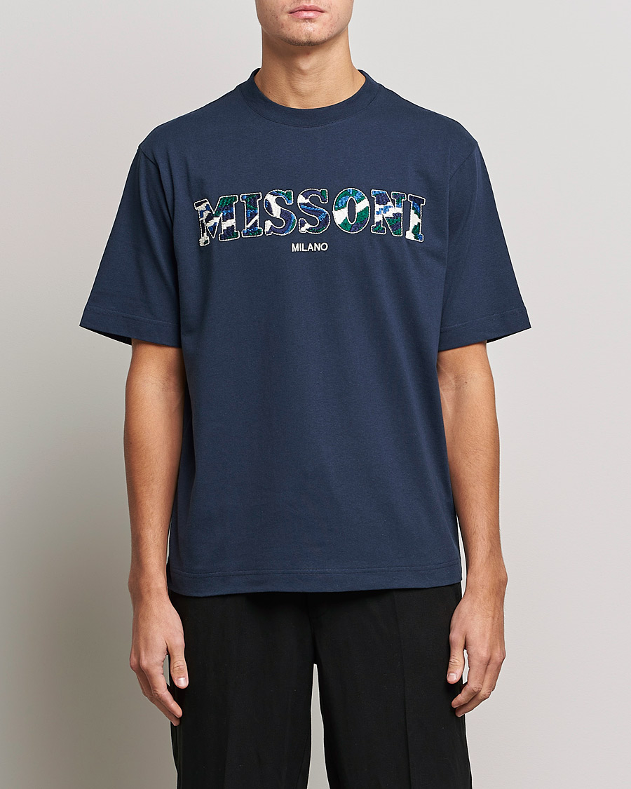 Herre | Missoni | Missoni | Embroidered Logo T-Shirt Dark Blue