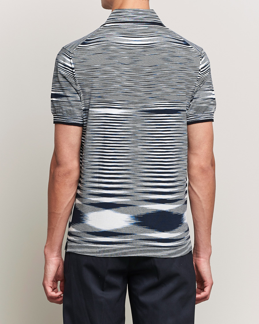 Herre | Polotrøjer | Missoni | Fiammato Knitted Polo Navy/White