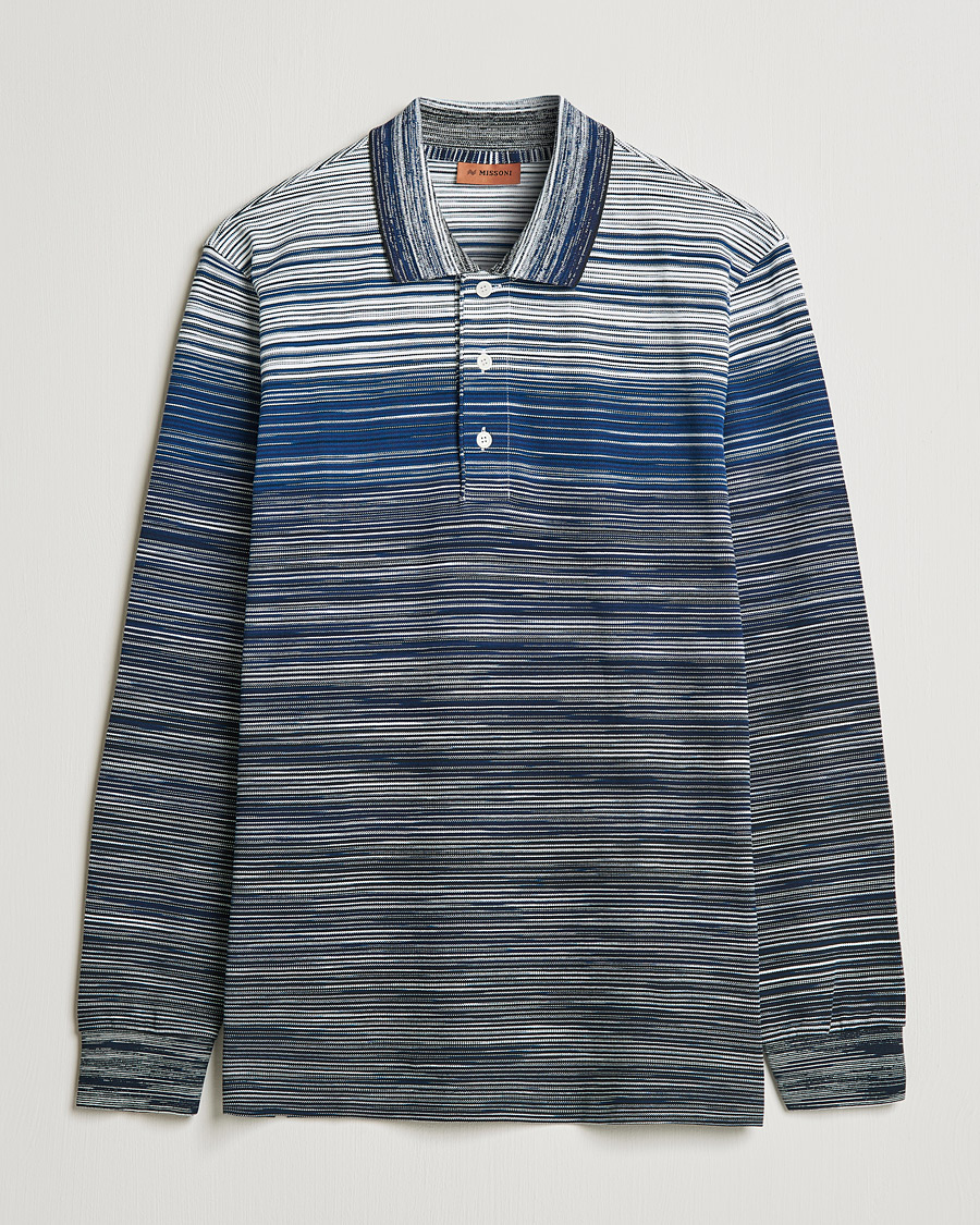 Herre | Trøjer | Missoni | Fiammato Piquet Polo Navy/White