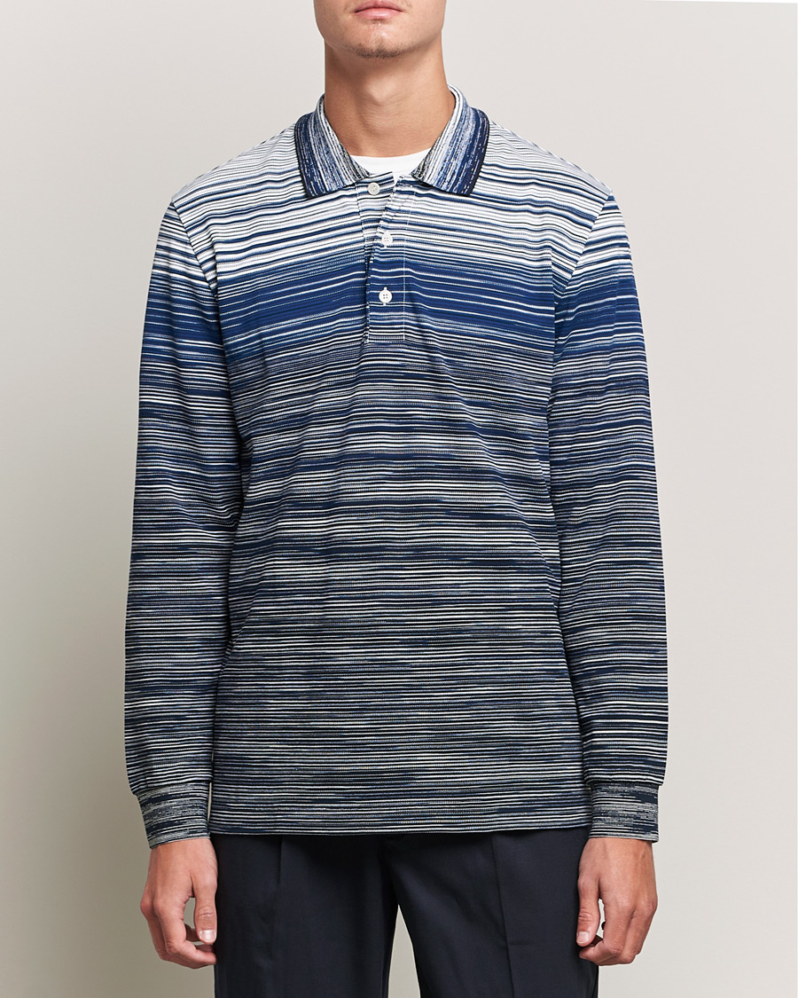 Herre | Trøjer | Missoni | Fiammato Piquet Polo Navy/White