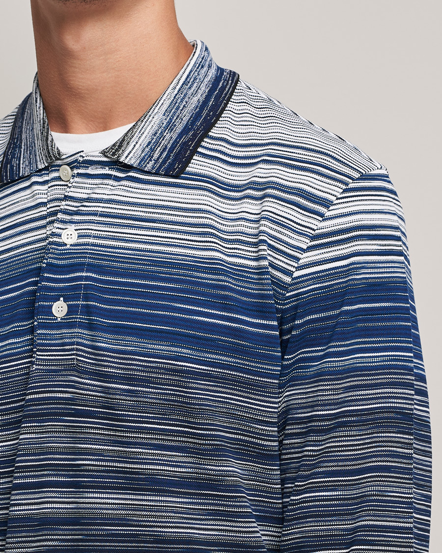 Herre | Trøjer | Missoni | Fiammato Piquet Polo Navy/White