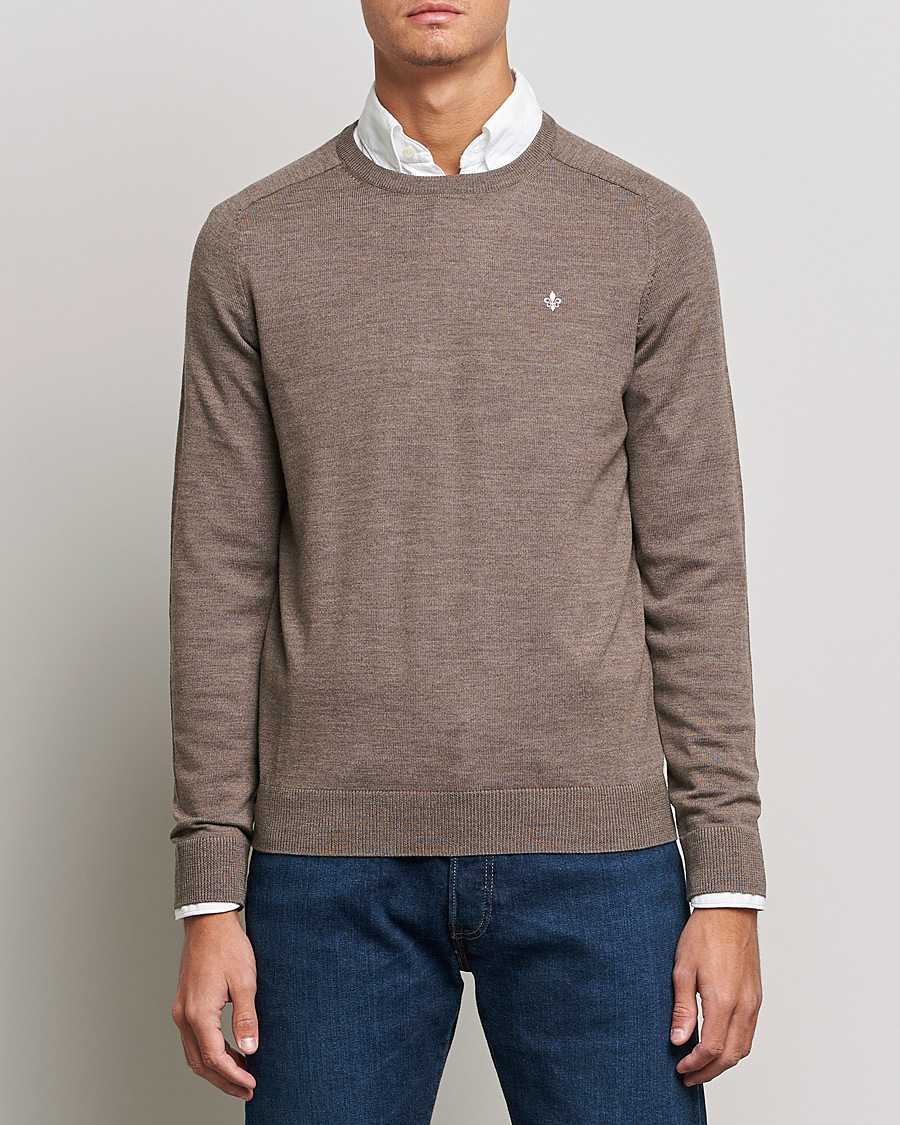 Herre | Trøjer | Morris | Merino Crew Neck Pullover Brown