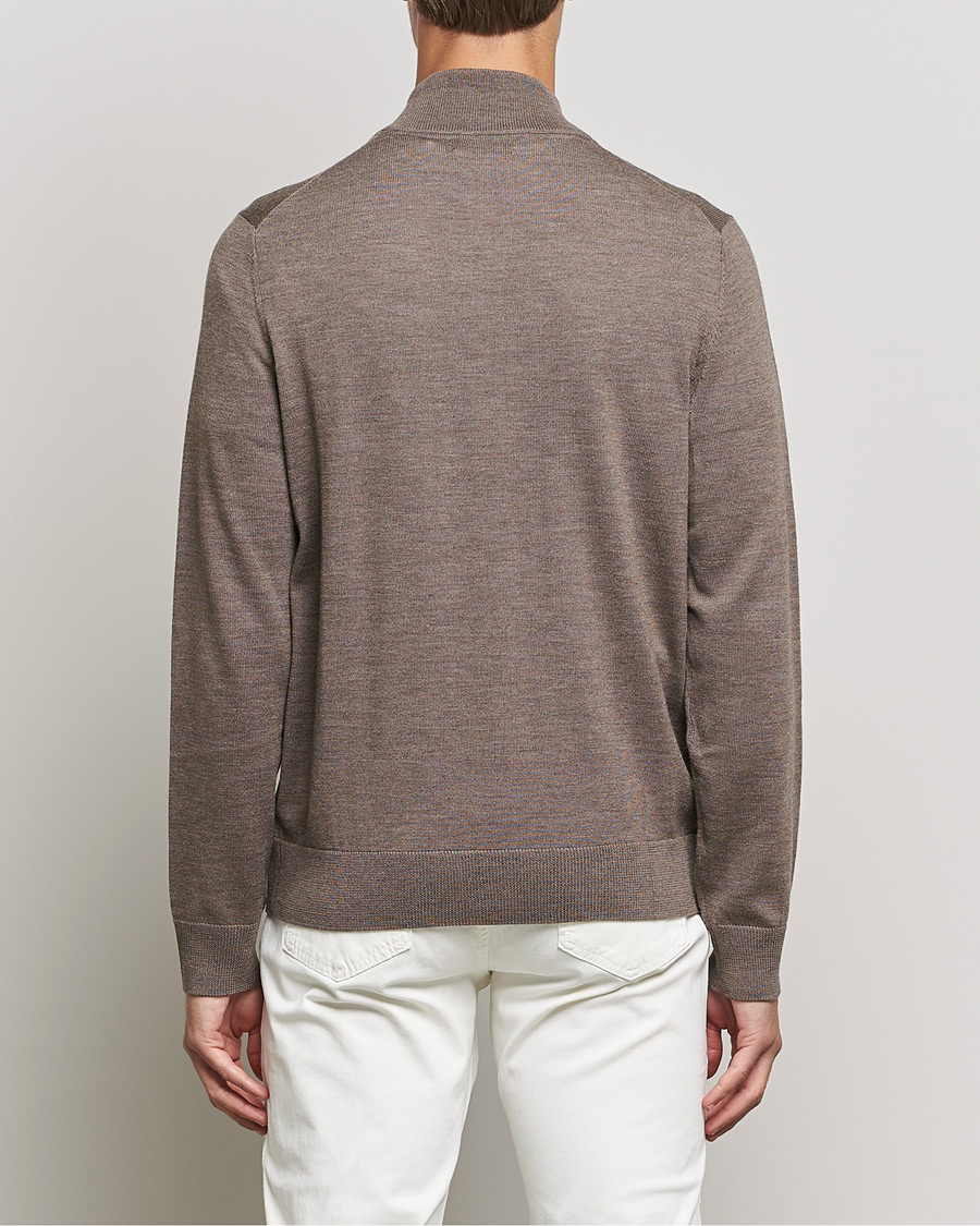 Herre | Trøjer | Morris | Merino Zip Cardigan Brown