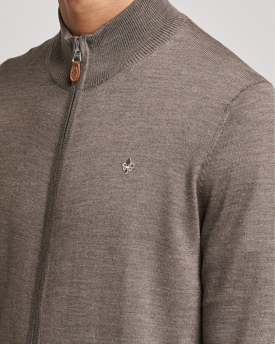 Herre | Trøjer | Morris | Merino Zip Cardigan Brown