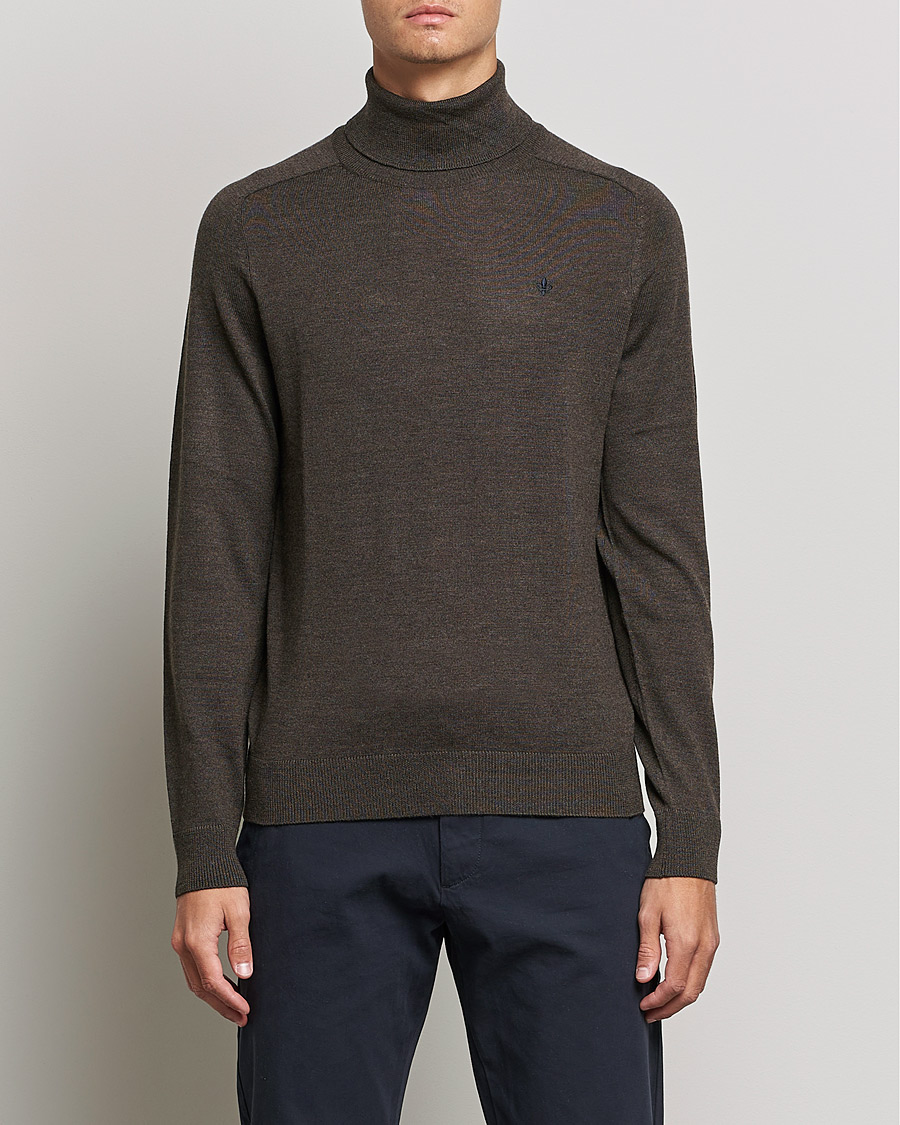 Herre | Rullekravetrøjer | Morris | Merino Rollneck Dark Brown Melange