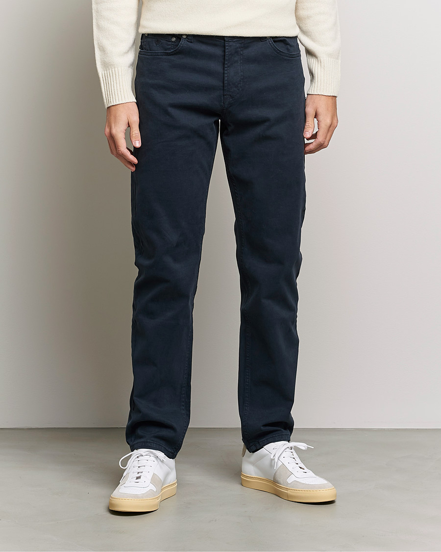 Herre | Preppy Authentic | Morris | James Brushed Chinos Navy