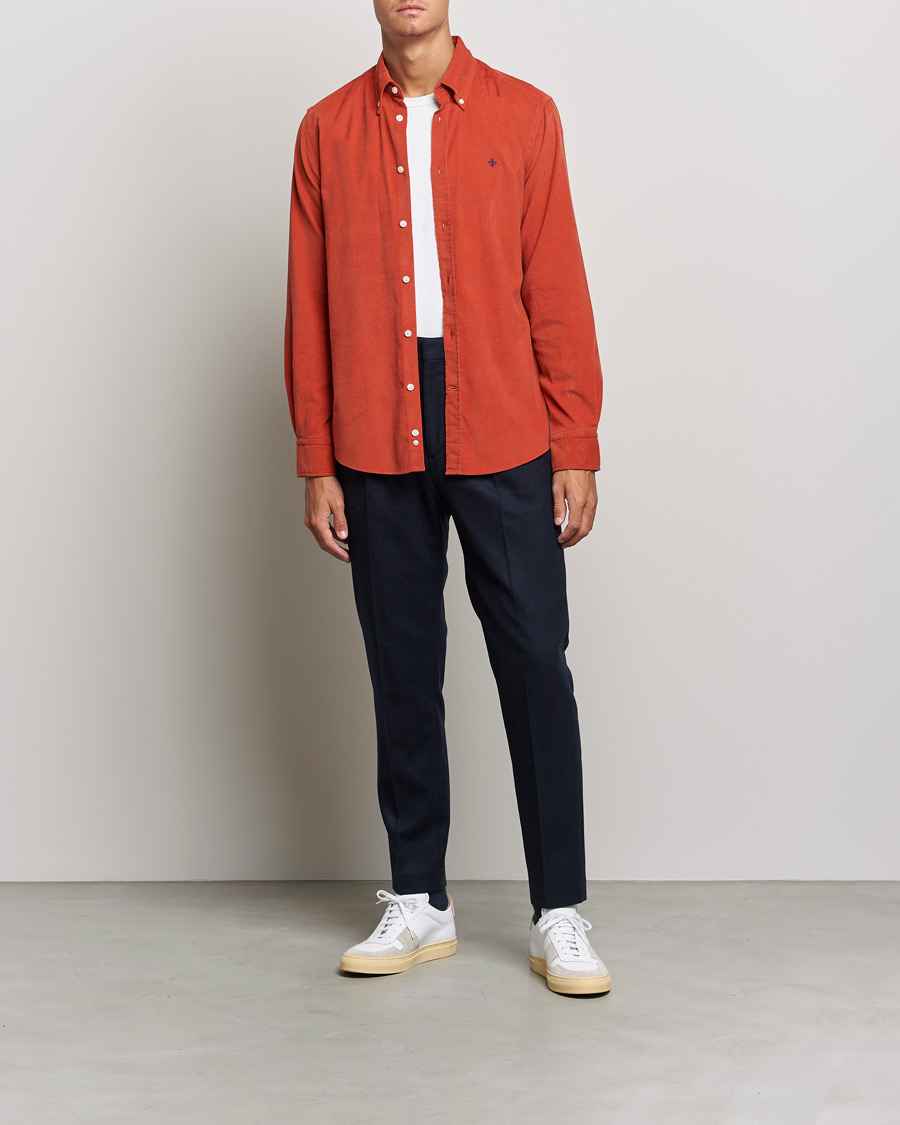 Herre | Skjorter | Morris | Douglas Corduroy Button Down Shirt Red