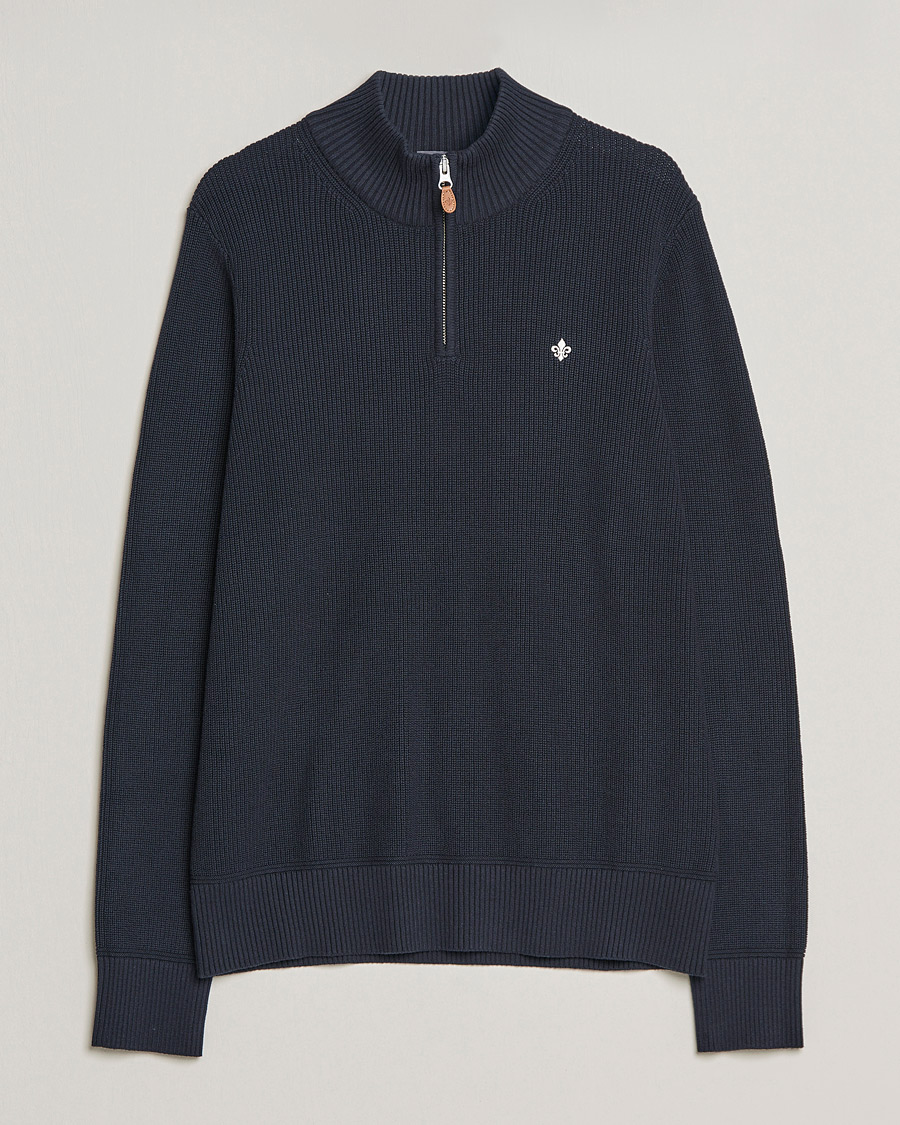 Herre | Trøjer | Morris | Bernard Cotton Half Zip Blue