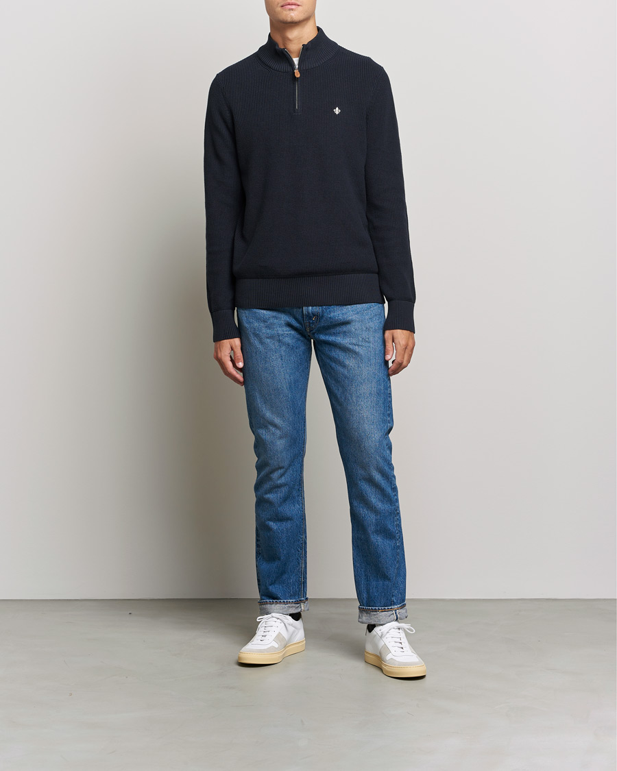 Herre | Trøjer | Morris | Bernard Cotton Half Zip Blue