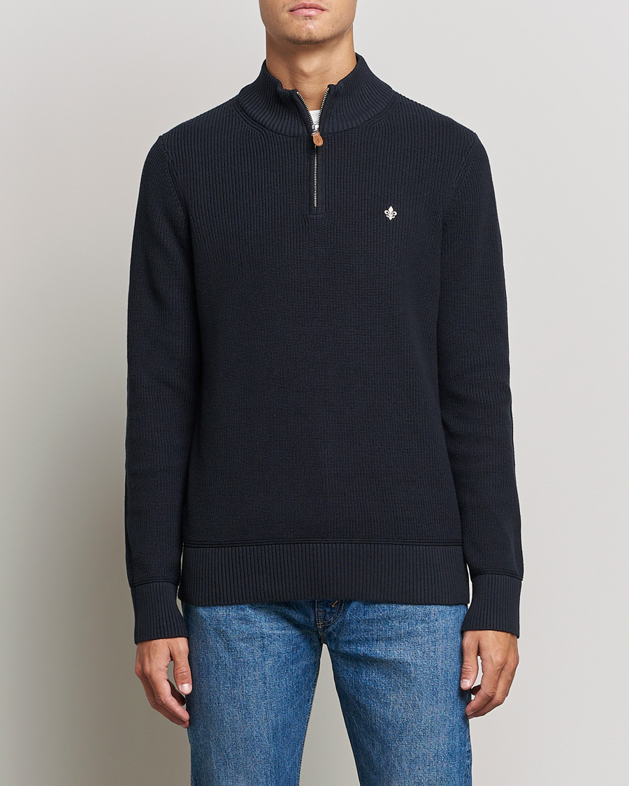 Herre | Trøjer | Morris | Bernard Cotton Half Zip Blue
