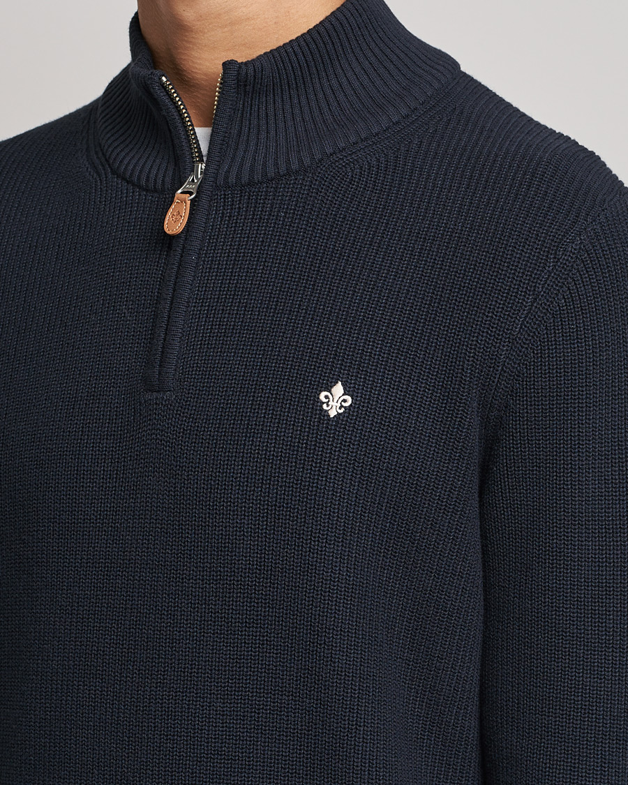 Herre | Trøjer | Morris | Bernard Cotton Half Zip Blue