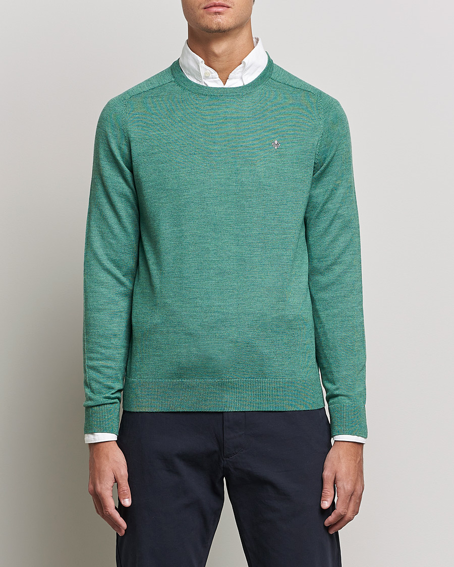 Herre | Trøjer | Morris | Merino Crew Neck Pullover Mineral Green