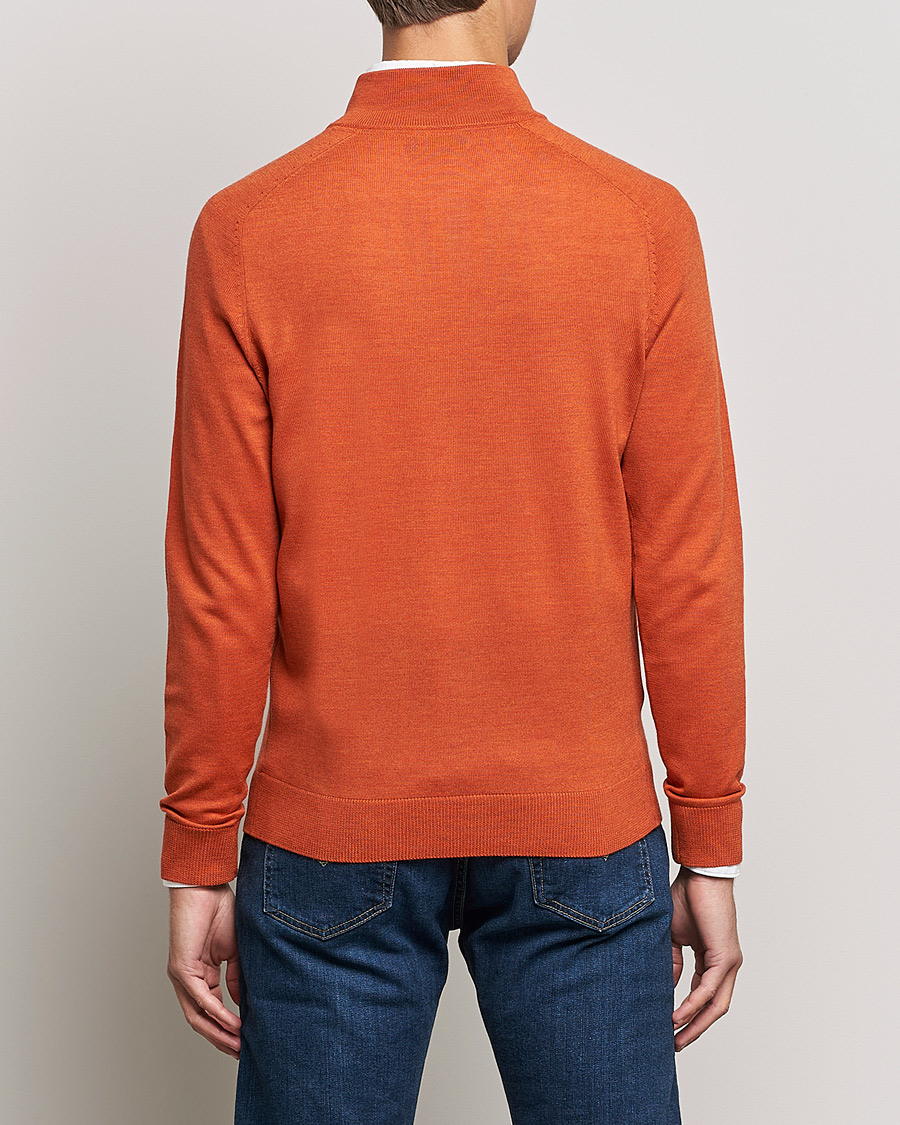 Herre | Trøjer | Morris | John Merino Half Zip Orange