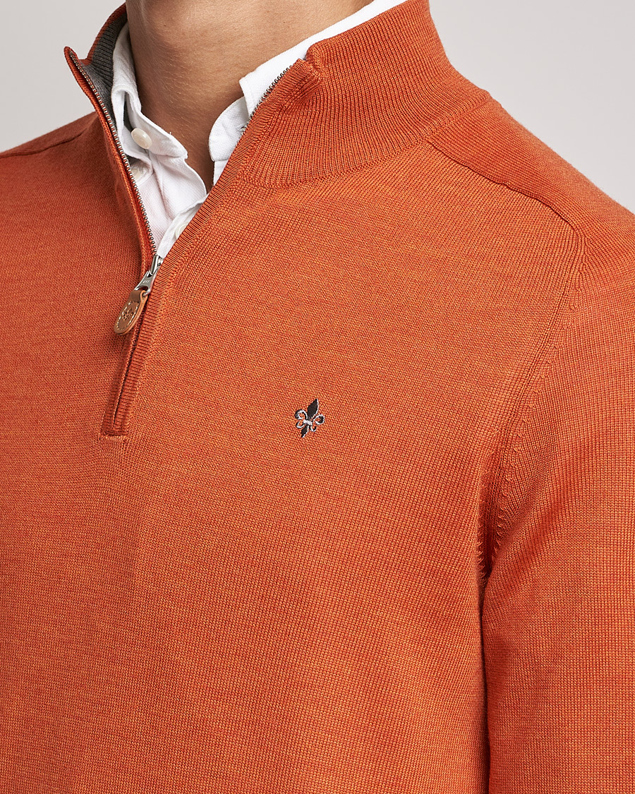 Herre | Trøjer | Morris | John Merino Half Zip Orange