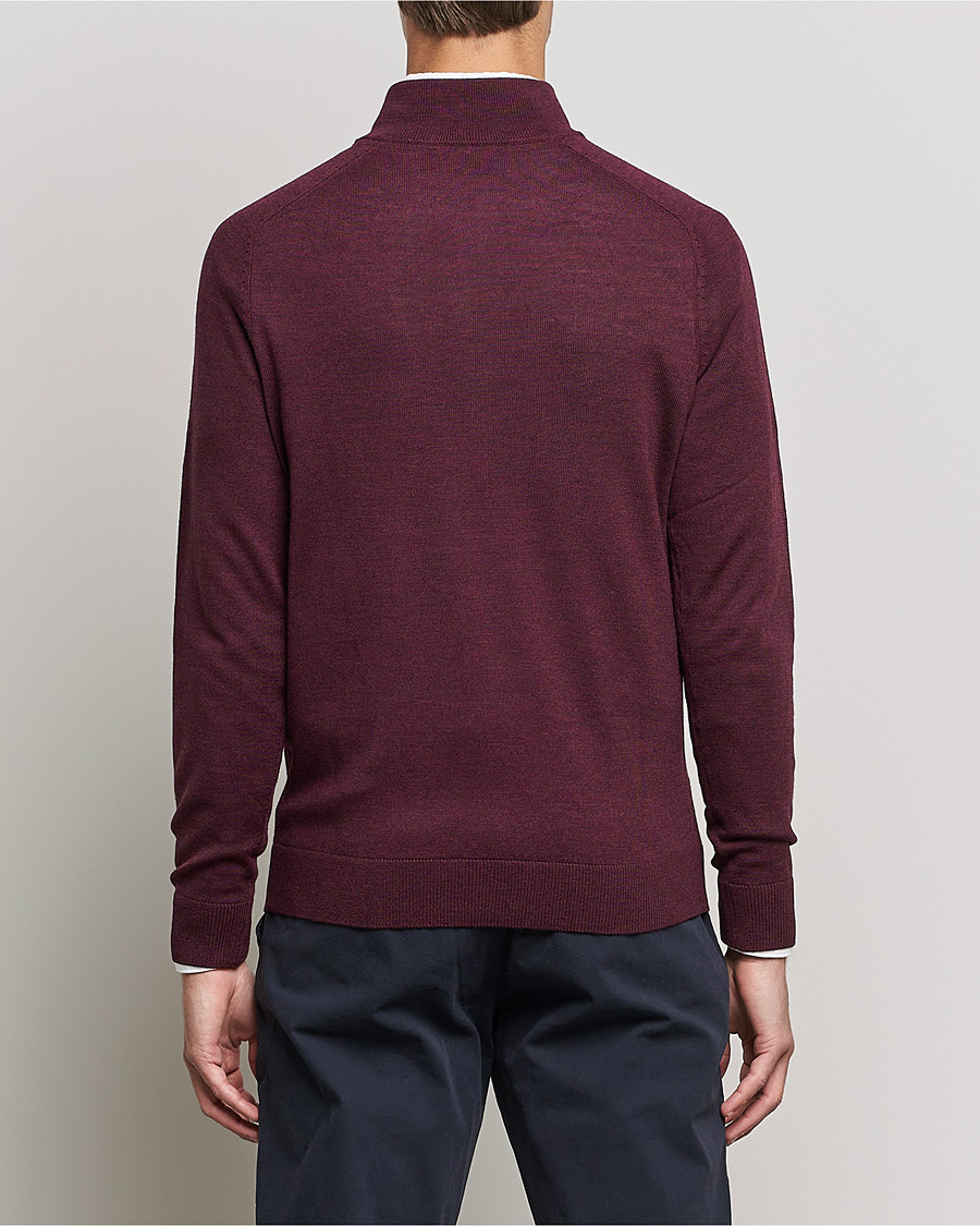 Herre | Trøjer | Morris | John Merino Half Zip Burgundy