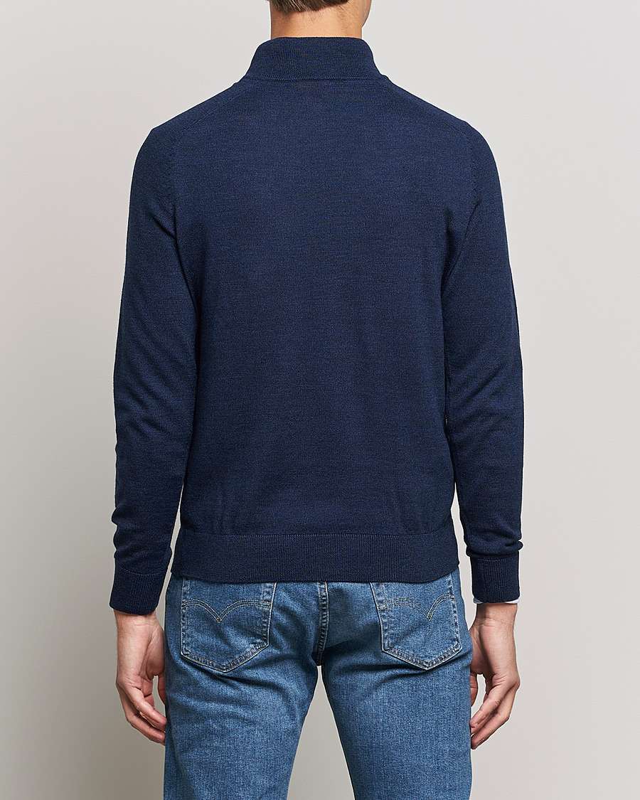 Herre | Trøjer | Morris | John Merino Half Zip Blue