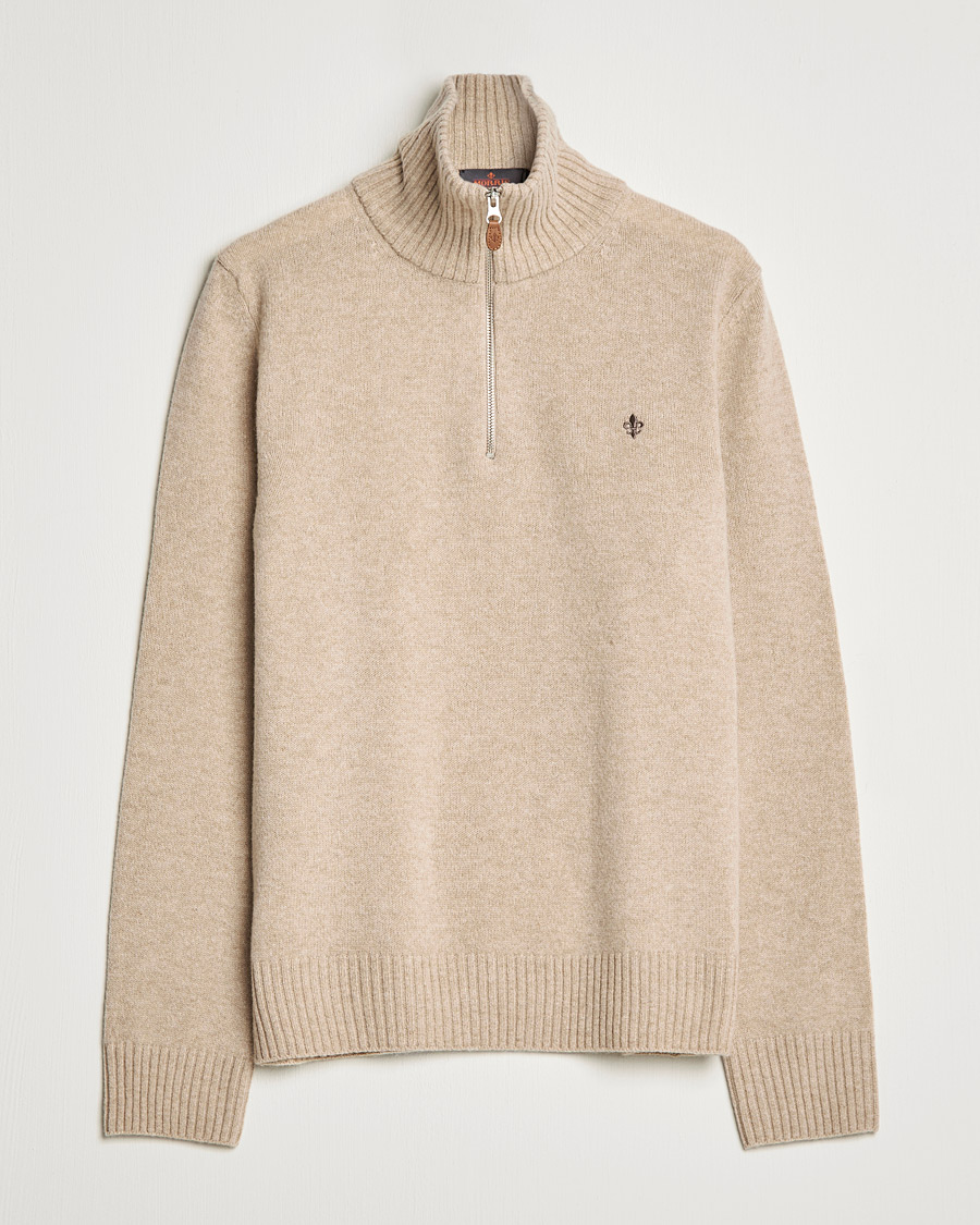 Herre | Trøjer | Morris | Kieran Wool Half Zip Khaki