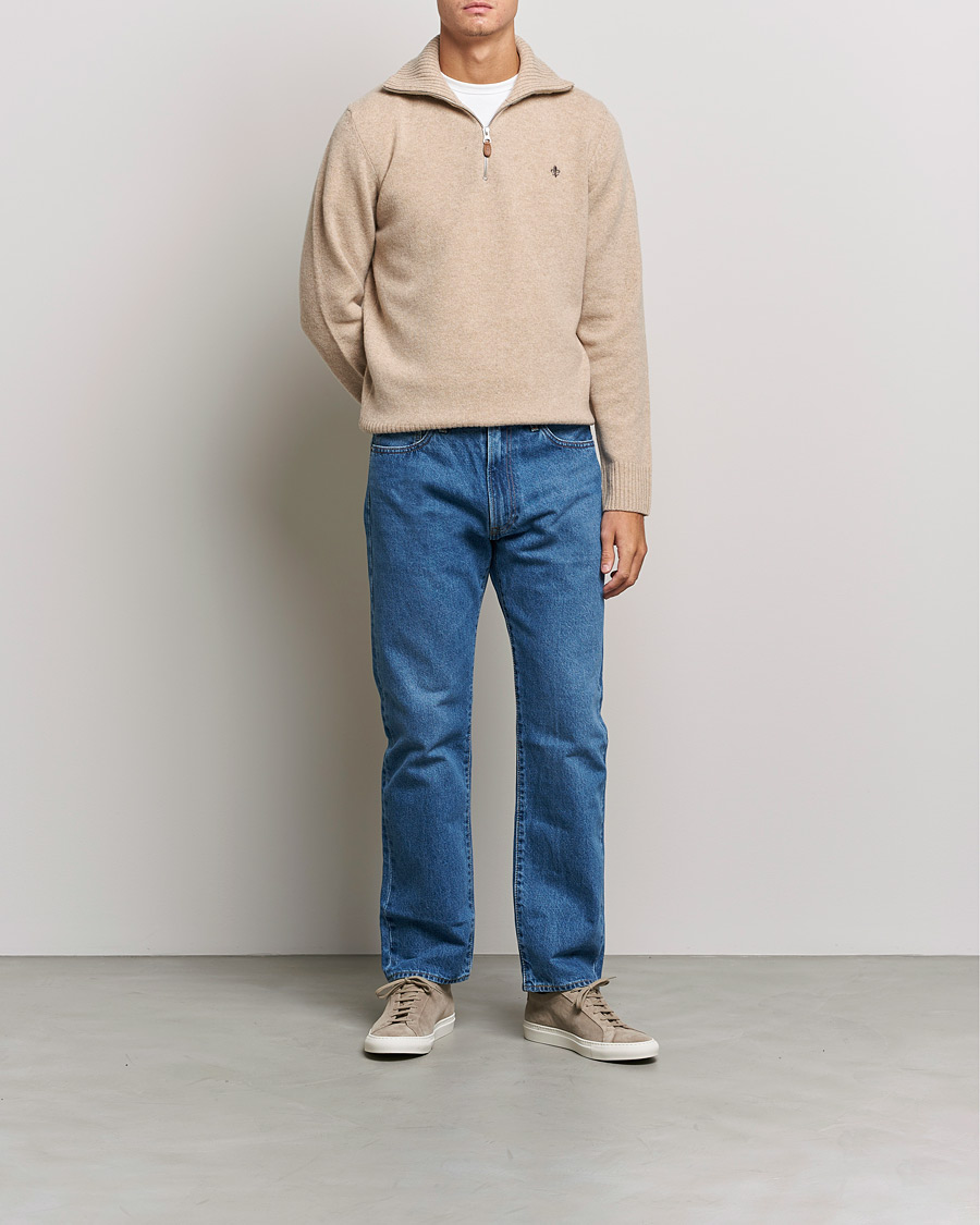 Herre | Trøjer | Morris | Kieran Wool Half Zip Khaki