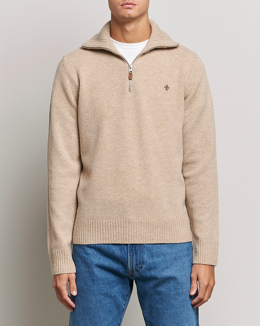 Herre | Trøjer | Morris | Kieran Wool Half Zip Khaki