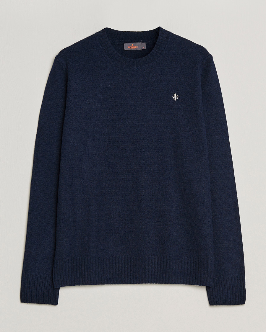 Herre | Trøjer | Morris | Kieran Wool Crew Neck Navy