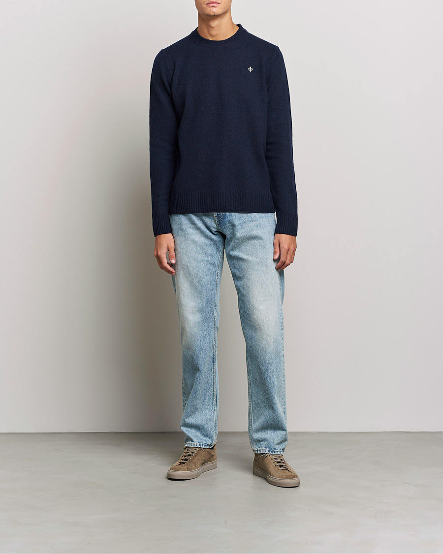 Herre | Trøjer | Morris | Kieran Wool Crew Neck Navy