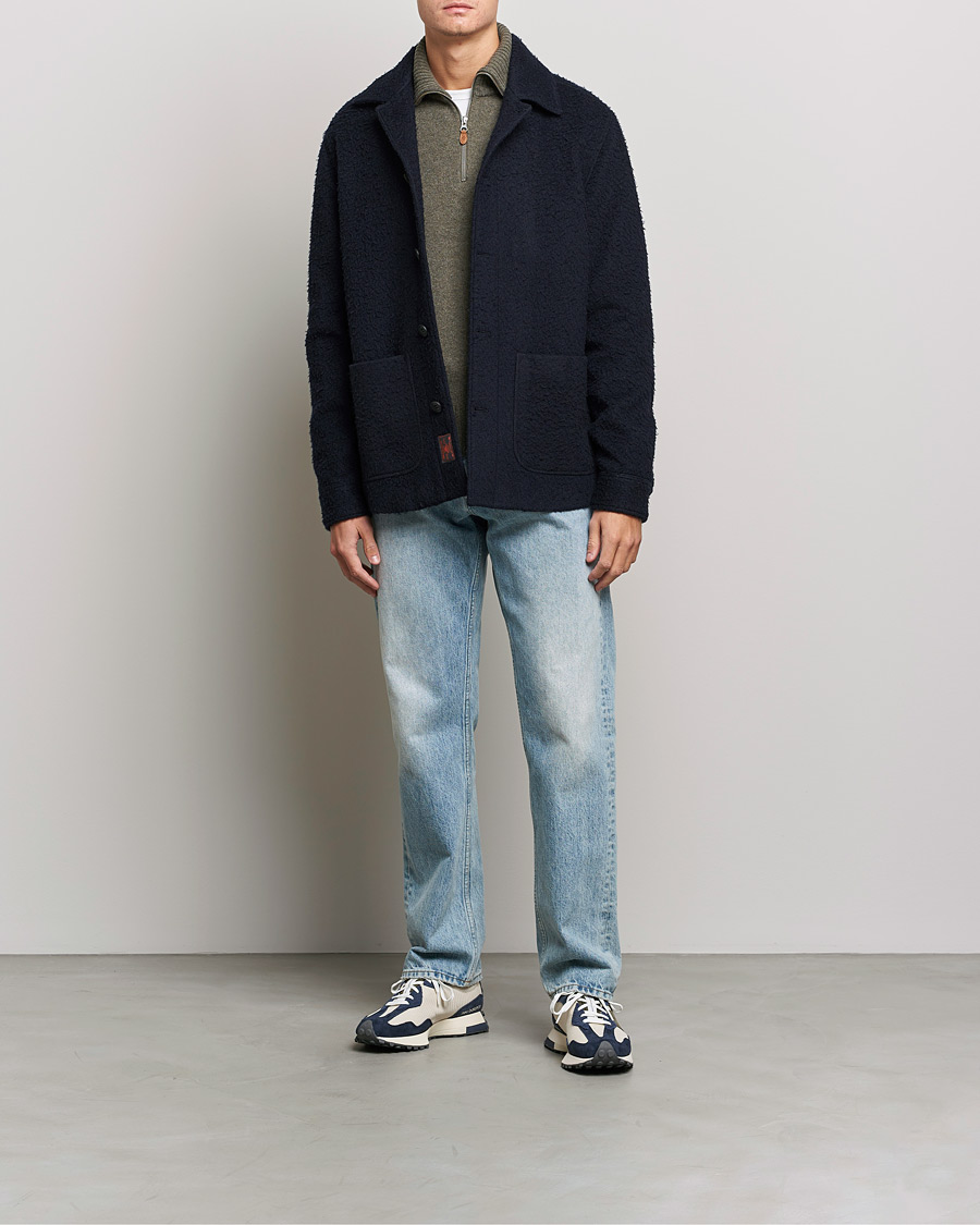 Herre | Jakker | Morris | Shaggy Shirt Jacket Navy