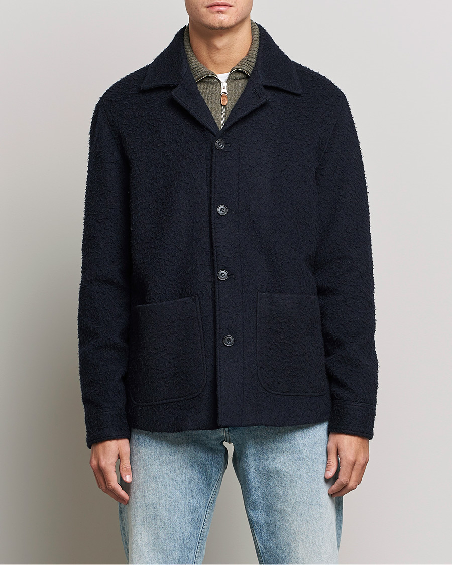 Herre | Jakker | Morris | Shaggy Shirt Jacket Navy