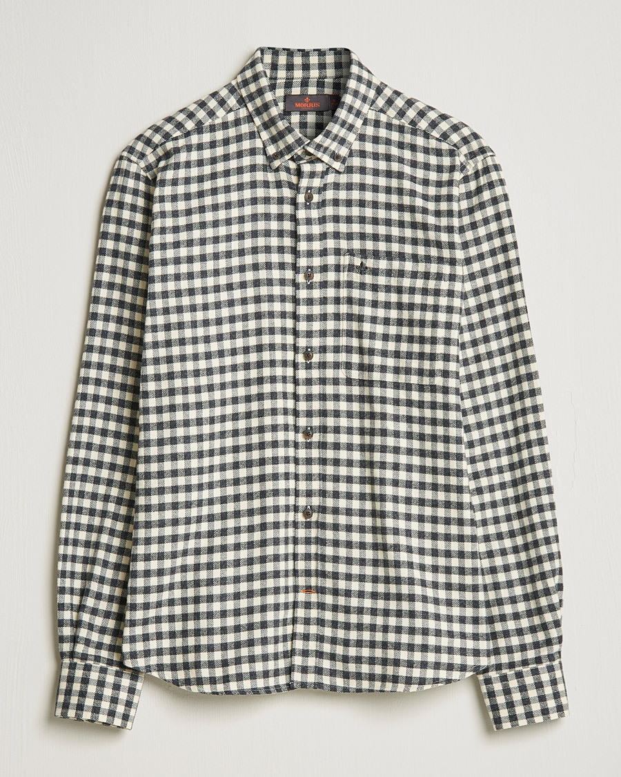 Herre | Skjorter | Morris | Brushed Twill Checked Shirt Grey/White