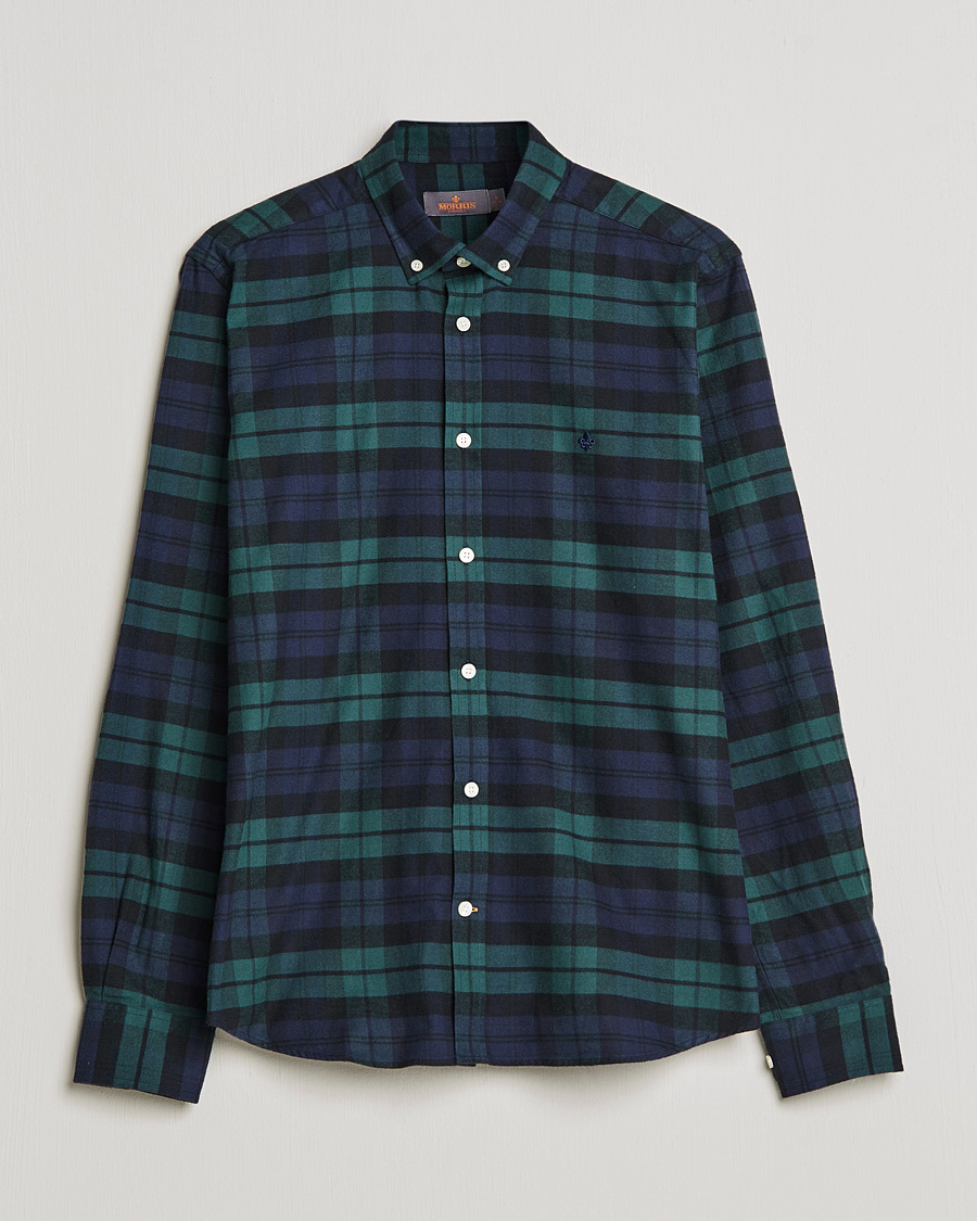Herre | Skjorter | Morris | Brushed Flannel Checked Shirt Blackwatch