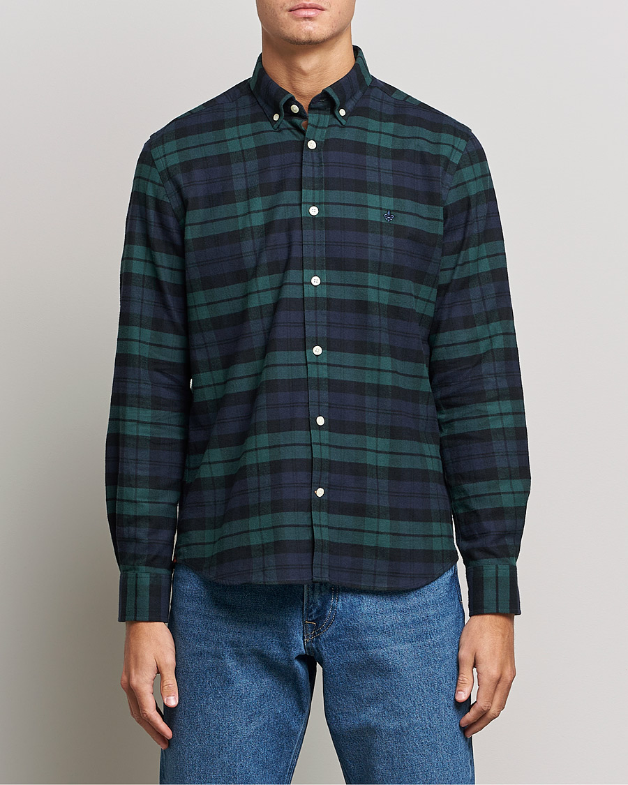 Herre | Skjorter | Morris | Brushed Flannel Checked Shirt Blackwatch