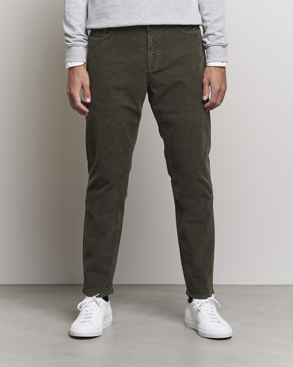 Herre | Bukser | Morris | James Corduroy 5-Pocket Pants Olive