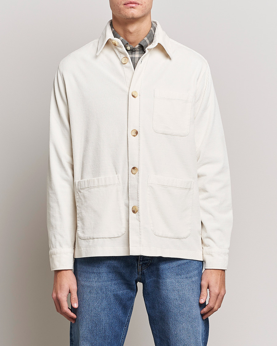 Herre | Skjorter | Morris | Heaton Corduroy Shirt Jacket Off White