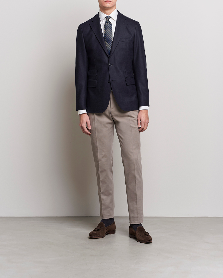 Herre | Morris | Morris Heritage | Keith Flannel Suit Blazer Navy