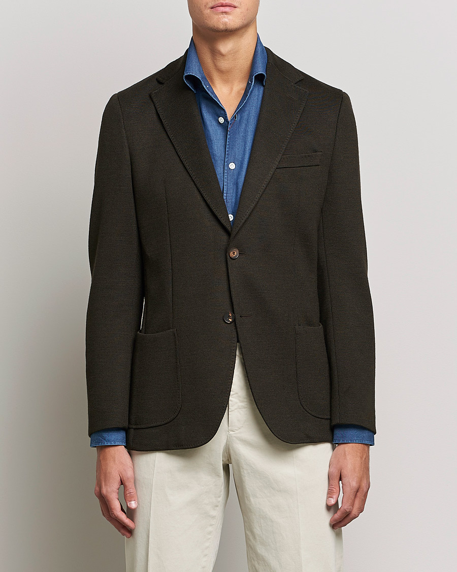 Herre | Blazere & jakker | Morris Heritage | Mike Wool Jersey Blazer Brown