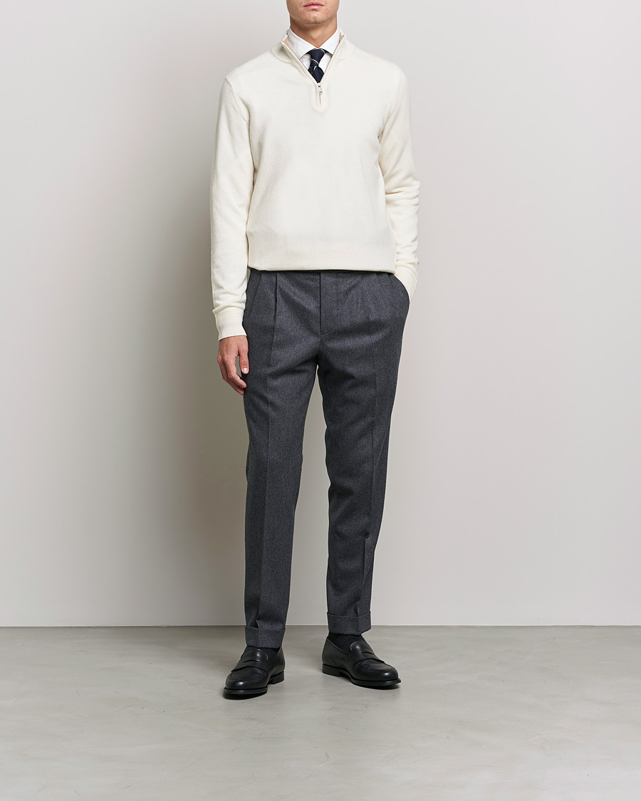 Herre | Morris | Morris Heritage | Dalton Wool/Cashmere Half Zip Off White
