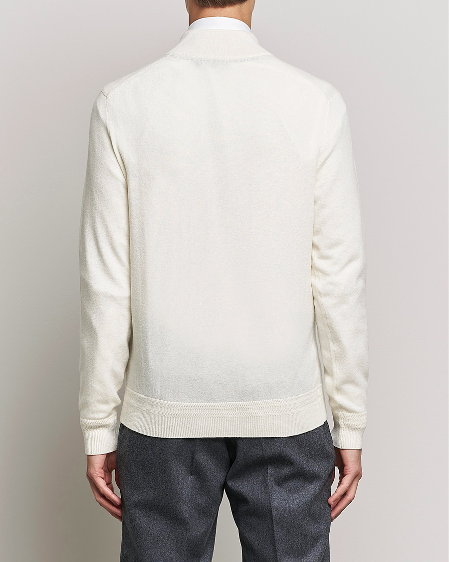 Herre | Trøjer | Morris Heritage | Dalton Wool/Cashmere Half Zip Off White