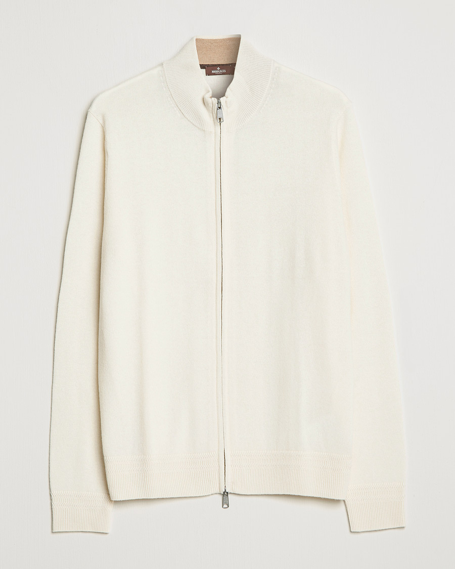 Herre | Trøjer | Morris Heritage | Dalton Wool/Cashmere Full Zip Off White