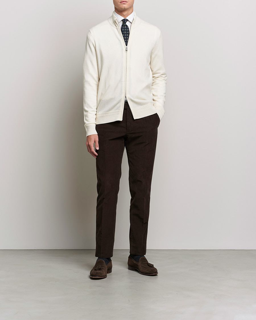 Herre | Trøjer | Morris Heritage | Dalton Wool/Cashmere Full Zip Off White