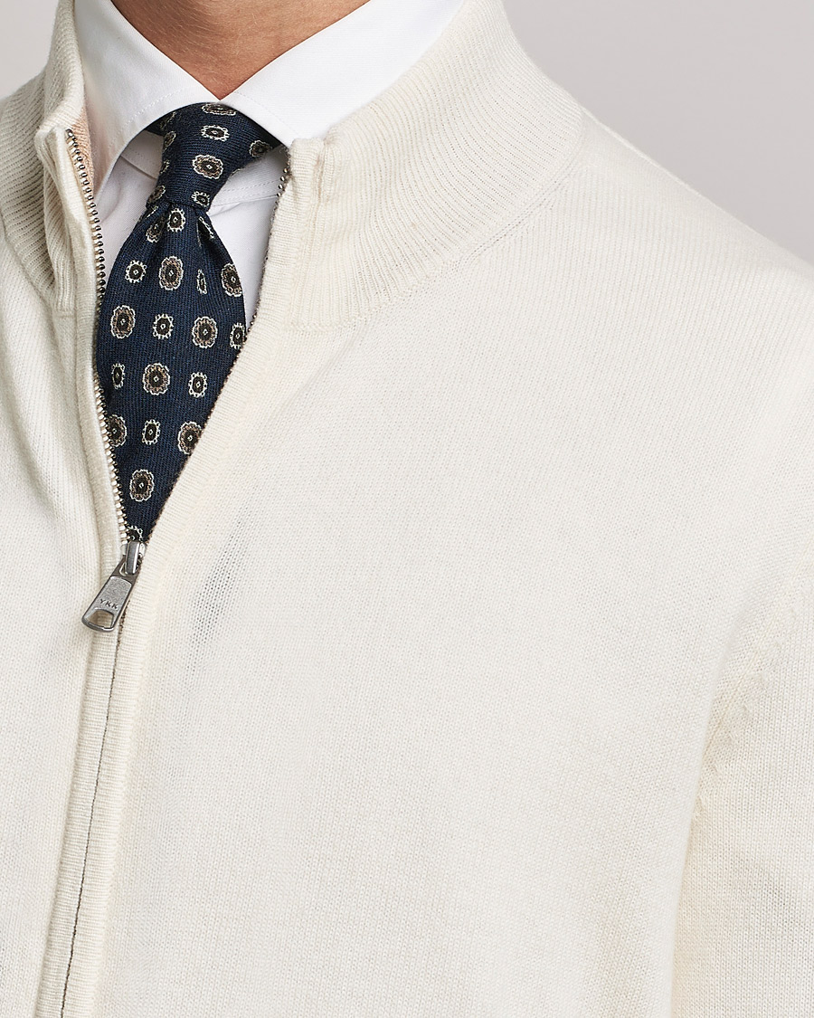 Herre | Trøjer | Morris Heritage | Dalton Wool/Cashmere Full Zip Off White