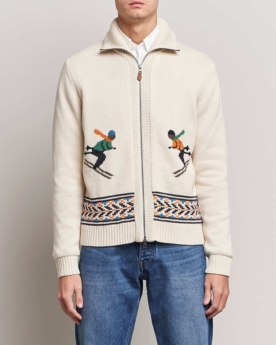 Herre | Trøjer | Morris | Clyde Full Zip Cardigan Off White