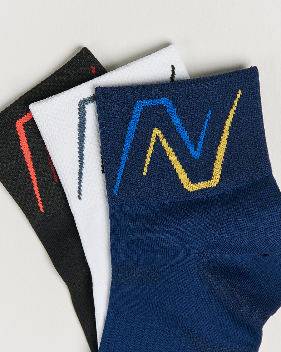 Herre | New Balance Running 3-Pack Ankle Running Socks White/Navy/Black | New Balance Running | 3-Pack Ankle Running Socks White/Navy/Black