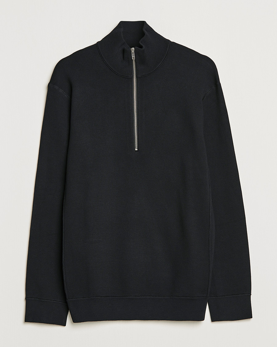 Herre | Trøjer | NN07 | Luis Knitted Half-Zip Sweater Black