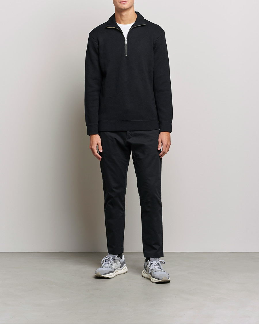 Herre | Trøjer | NN07 | Luis Knitted Half-Zip Sweater Black