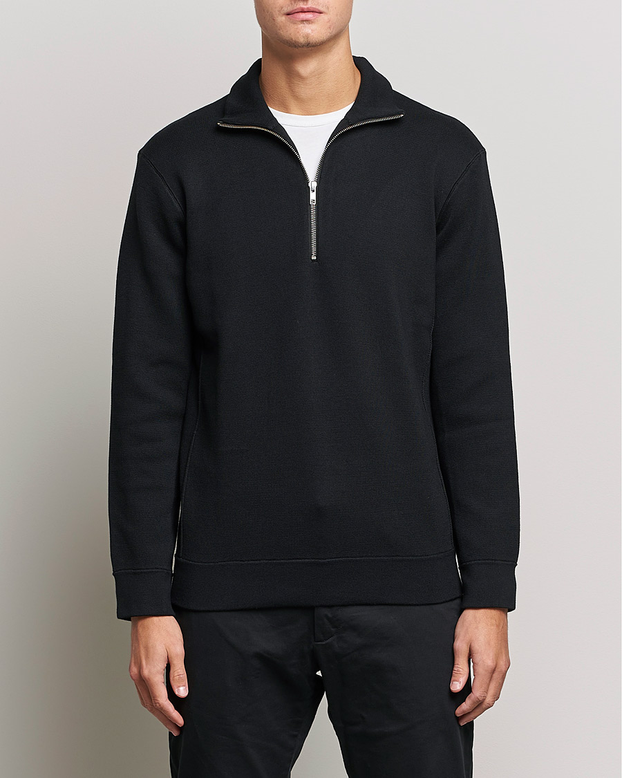 Herre | Trøjer | NN07 | Luis Knitted Half-Zip Sweater Black