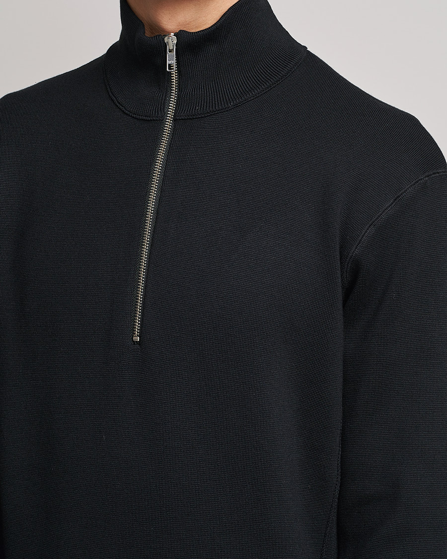Herre | Trøjer | NN07 | Luis Knitted Half-Zip Sweater Black