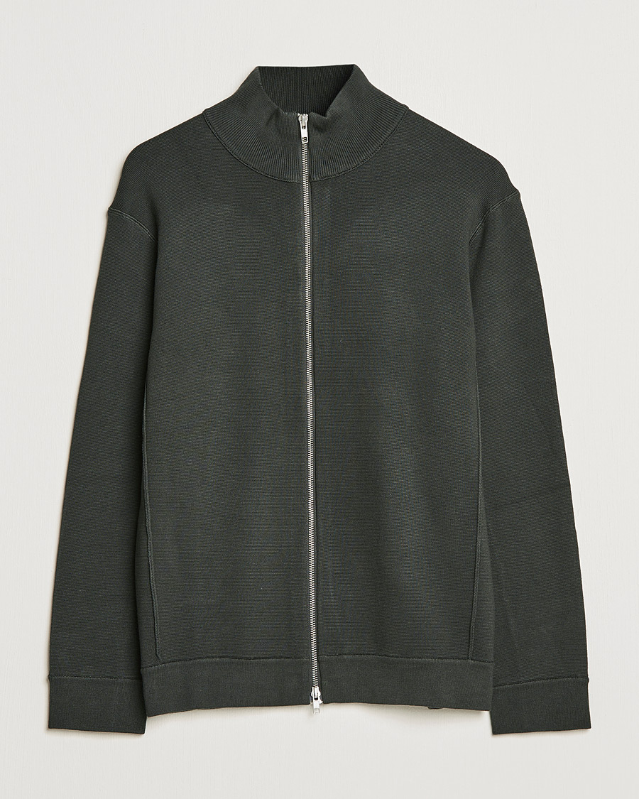 Herre | Trøjer | NN07 | Luis Knitted Full-Zip Sweater Dark Army