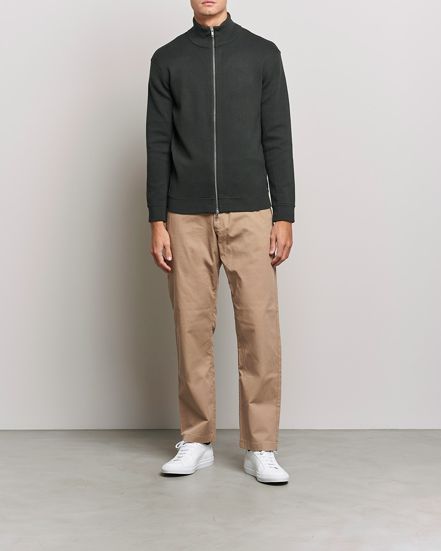 Herre | Trøjer | NN07 | Luis Knitted Full-Zip Sweater Dark Army