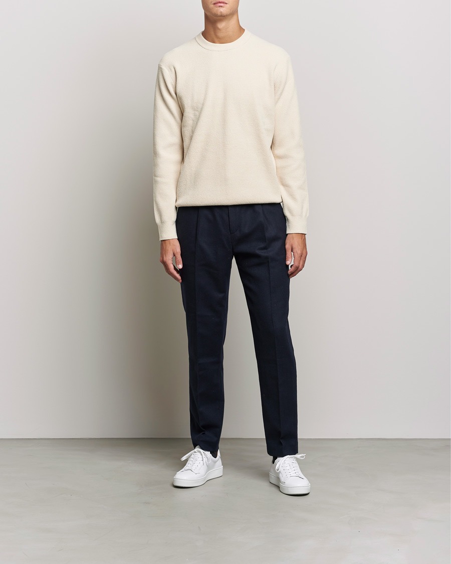 Herre | Business & Beyond | NN07 | Danny Ribbed Knitted Sweater Ecru