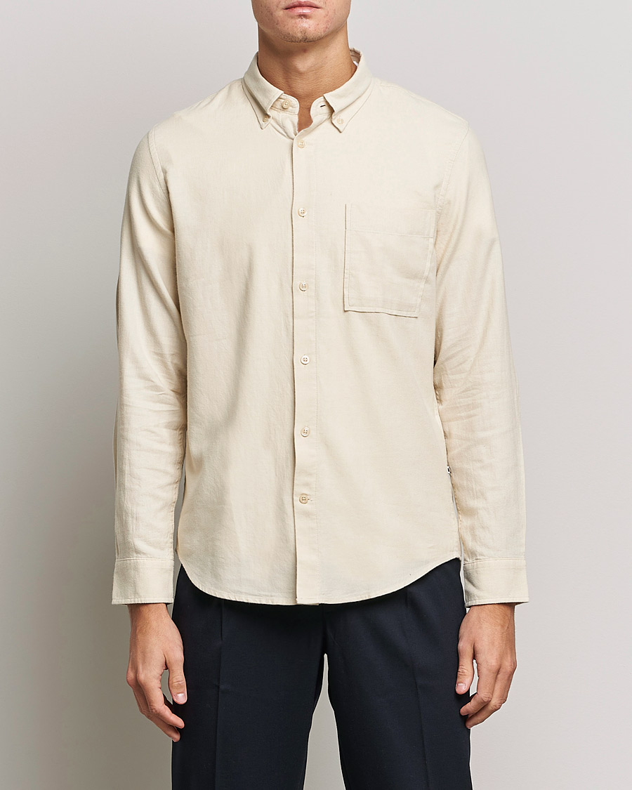 Herre | Skjorter | NN07 | Arne Brushed Flannel Shirt Ecru