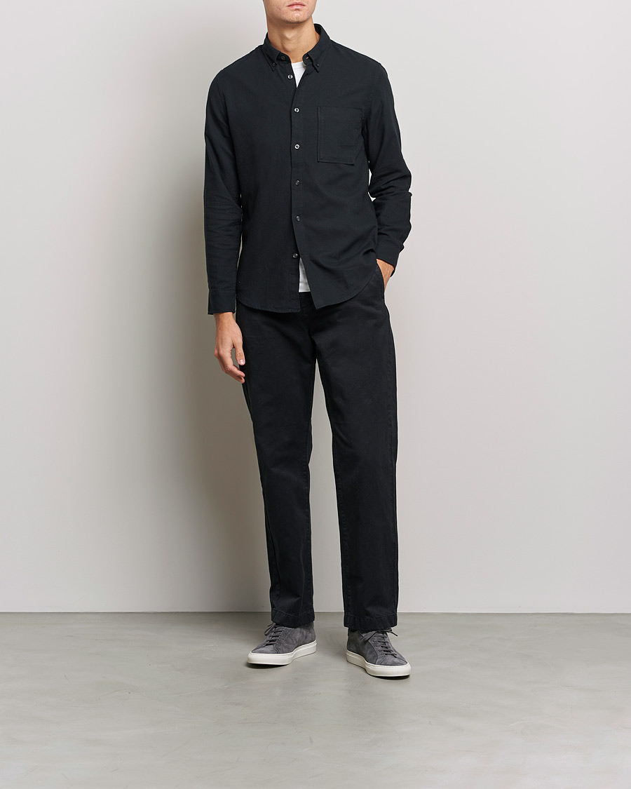 Herre | Skjorter | NN07 | Arne Brushed Flannel Shirt Black